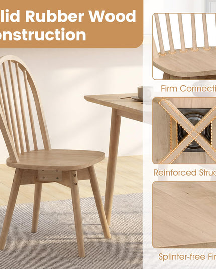 Giantex Windsor Dining Chairs Farmhouse Swivel Kitchen Chairs with Spindle Back Set of 2/4