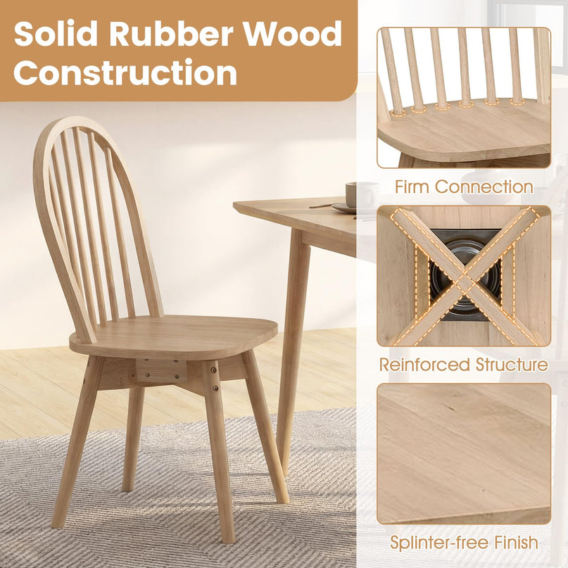 Giantex Windsor Dining Chairs Farmhouse Swivel Kitchen Chairs with Spindle Back Set of 2/4