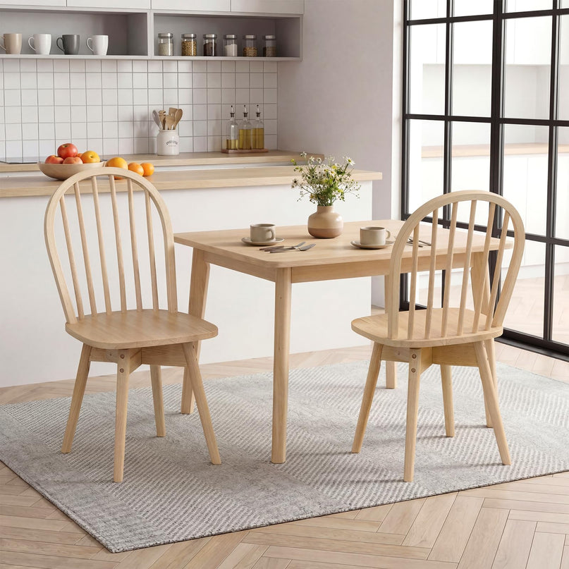 Giantex Windsor Dining Chairs Farmhouse Swivel Kitchen Chairs with Spindle Back Set of 2/4