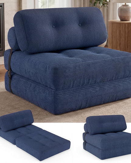 Giantex Folding Sofa Bed with Pillow Corduroy Cover & Fixing Straps