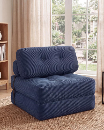 Giantex Folding Sofa Bed with Pillow Corduroy Cover & Fixing Straps