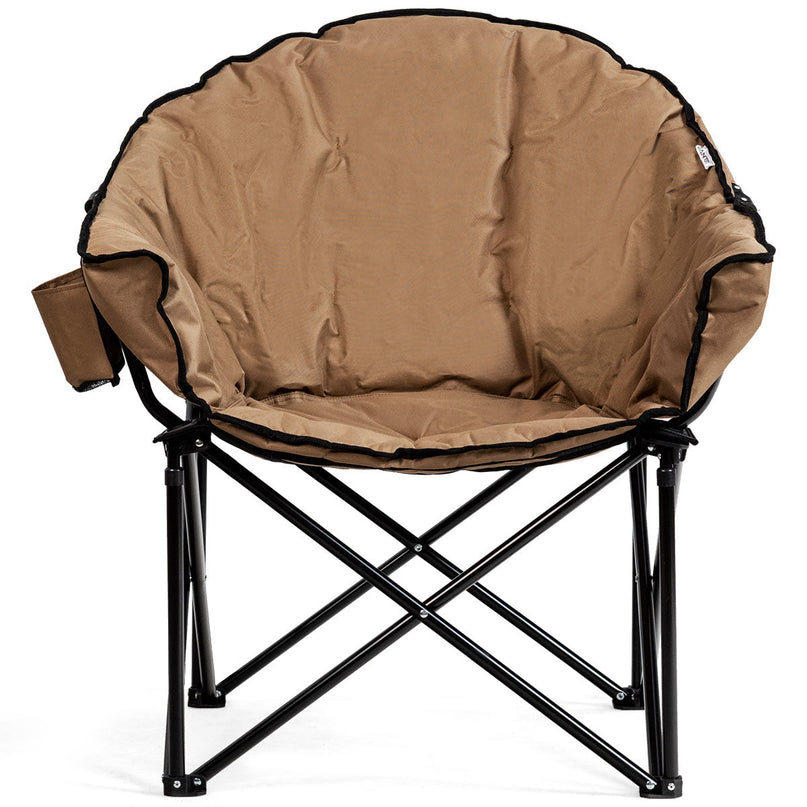 Giantex Portable Camping Chair, Lawn Chair, Outdoor Folding Chair with Cup Holder, Soft Seat