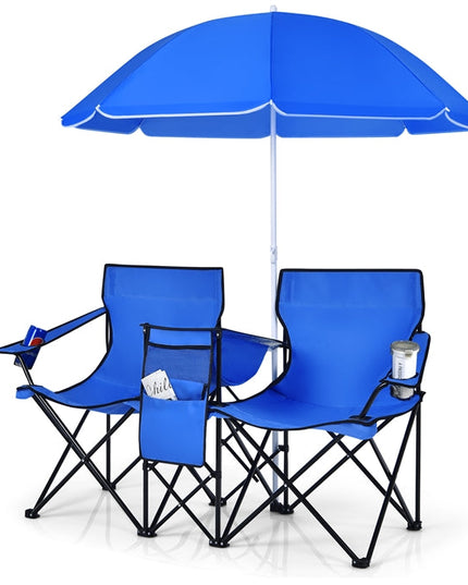 Giantex Camping Chairs Double Folding Chair with Canopy