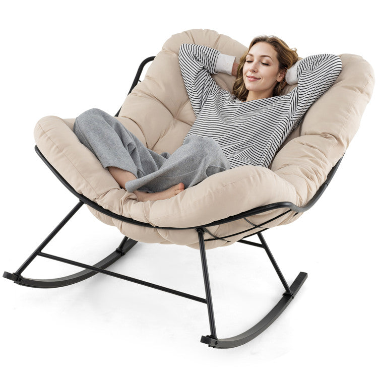 Giantex Indoor Oversized Egg Papasan Chair with Padded Cushion 450 lbs Capacity