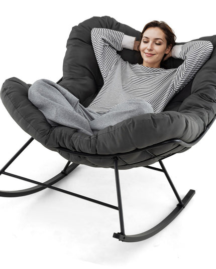 Giantex Indoor Oversized Egg Papasan Chair with Padded Cushion 450 lbs Capacity