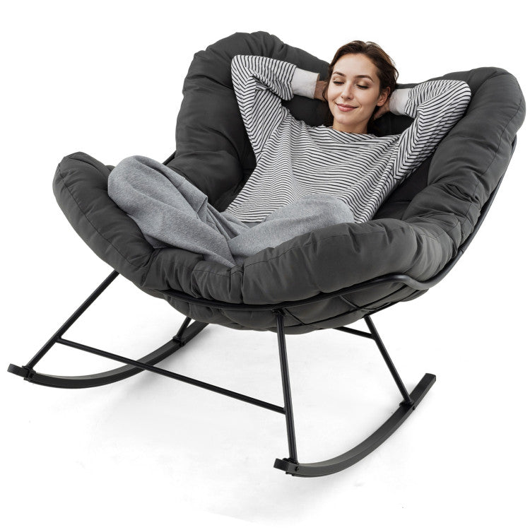 Giantex Indoor Oversized Egg Papasan Chair with Padded Cushion 450 lbs Capacity