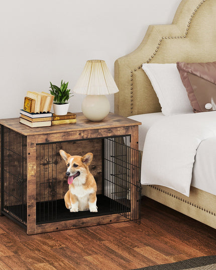 Giantex Dog Crate Furniture with Cushion - 33"/ 39" L Indoor Dog Kennel with Double Doors