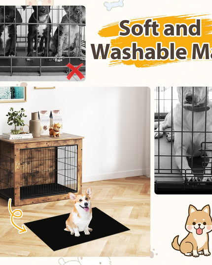 Giantex Dog Crate Furniture with Cushion - 33"/ 39" L Indoor Dog Kennel with Double Doors