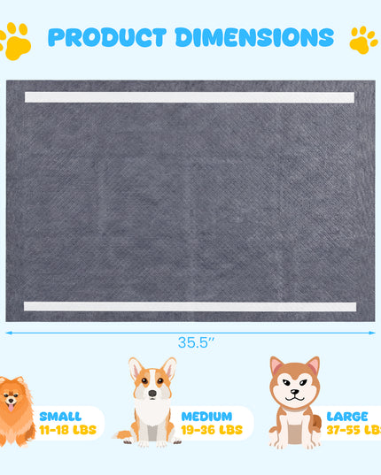 Giantex 150-Pack 36" x 24" Charcoal Dog Pee Pads for Medium & Large Dogs