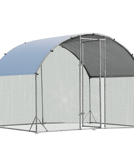 Giantex Large Metal Chicken Coop, Dome Shaped Poultry Cage Hen Run House Rabbits Habitat for Backyard Farm Outdoor