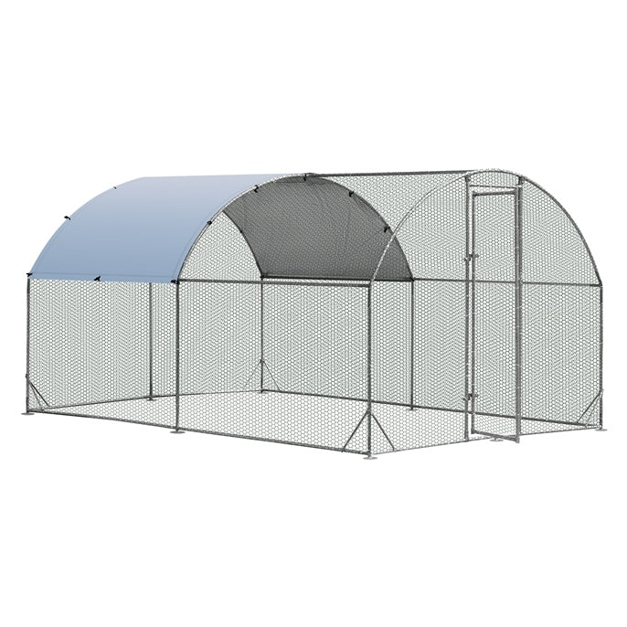 Giantex Large Metal Chicken Coop, Dome Shaped Poultry Cage Hen Run House Rabbits Habitat for Backyard Farm Outdoor
