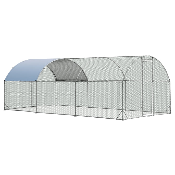 Giantex Large Metal Chicken Coop, Dome Shaped Poultry Cage Hen Run House Rabbits Habitat for Backyard Farm Outdoor