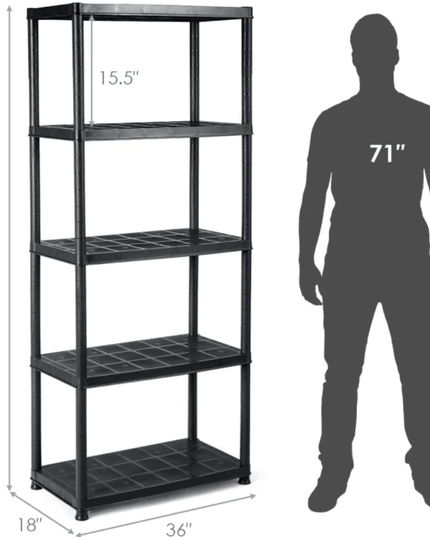2 Pieces 5-Tier Ventilated Shelving Storage Rack - Giantexus