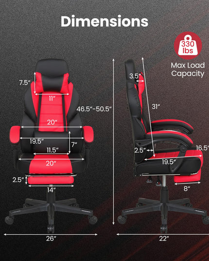 Giantex Height Adjustable 360° Swivel Gaming Chair for Home Office