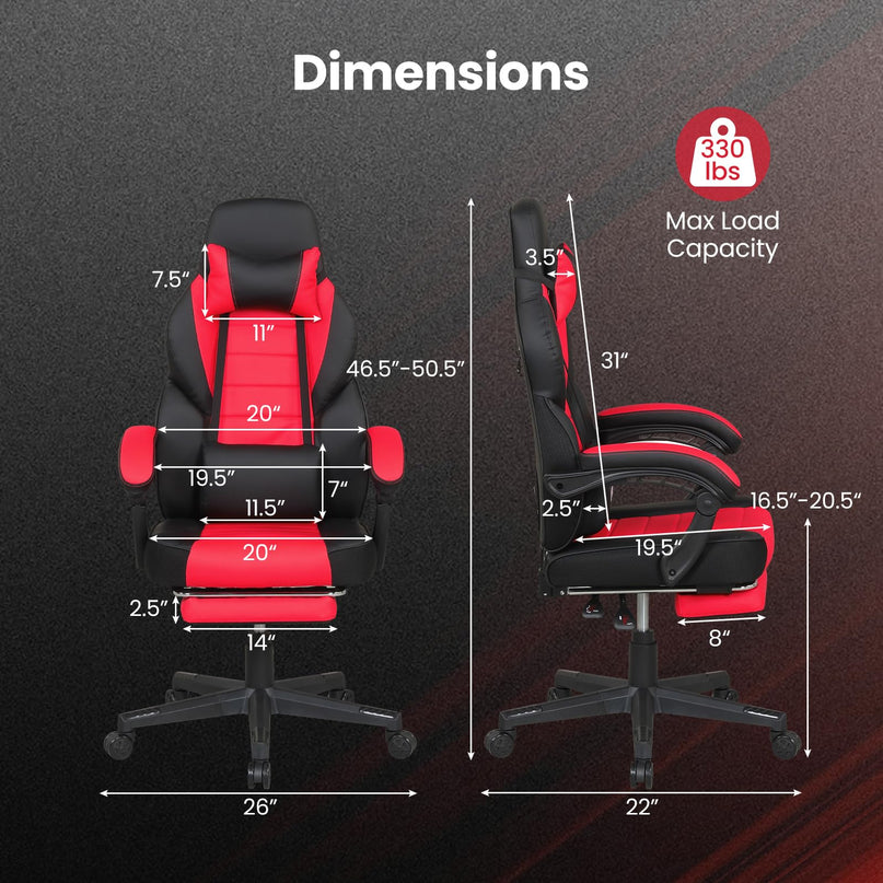 Giantex Height Adjustable 360° Swivel Gaming Chair for Home Office