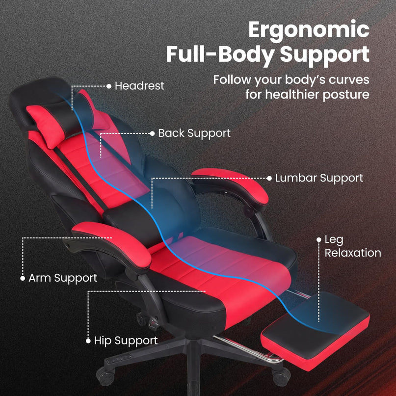 Giantex Height Adjustable 360° Swivel Gaming Chair for Home Office
