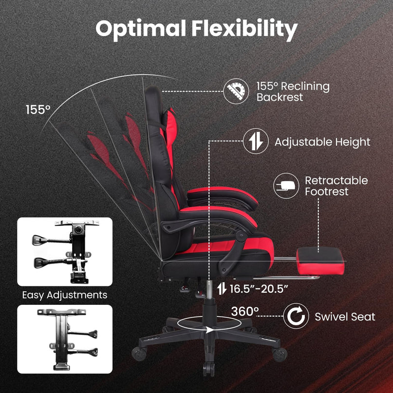 Giantex Height Adjustable 360° Swivel Gaming Chair for Home Office