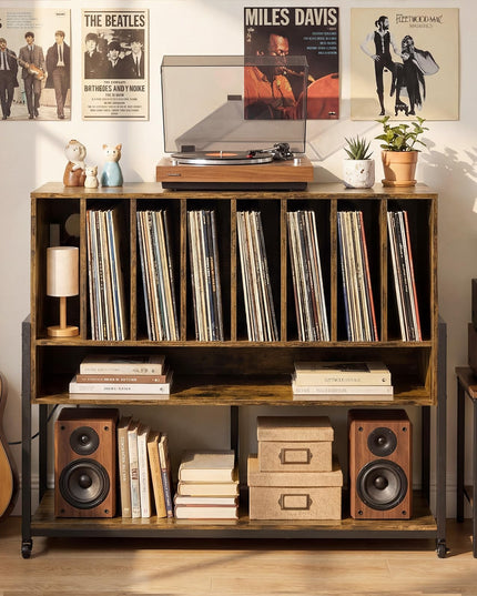 Giantex Large Record Player Stand with Charging Station