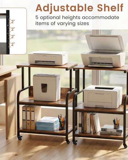 Giantex Rolling Printer Stand with Adjustable Storage Shelf