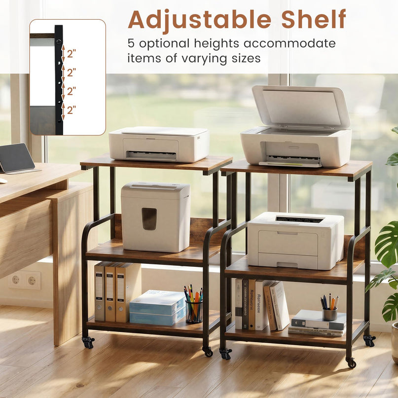 Giantex Rolling Printer Stand with Adjustable Storage Shelf