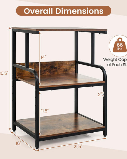 Giantex Rolling Printer Stand with Adjustable Storage Shelf