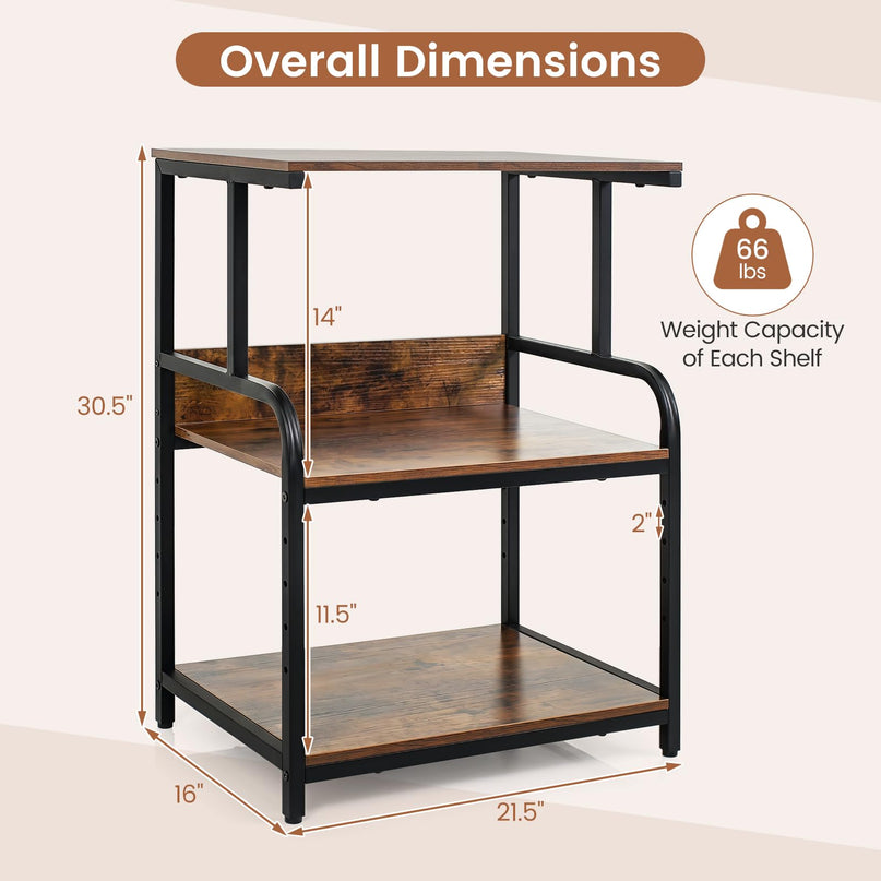 Giantex Rolling Printer Stand with Adjustable Storage Shelf