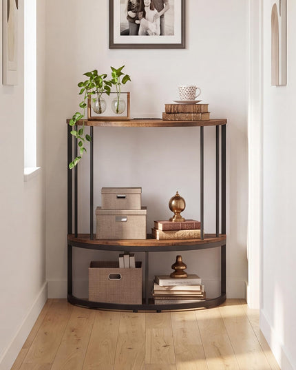 Giantex Half Moon Console Table with Outlets Entry Table for Hallway and Living Room
