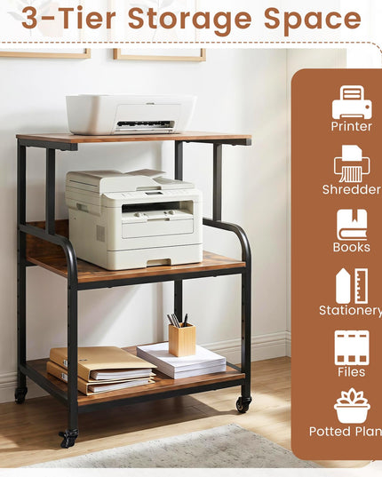 Giantex Rolling Printer Stand with Adjustable Storage Shelf