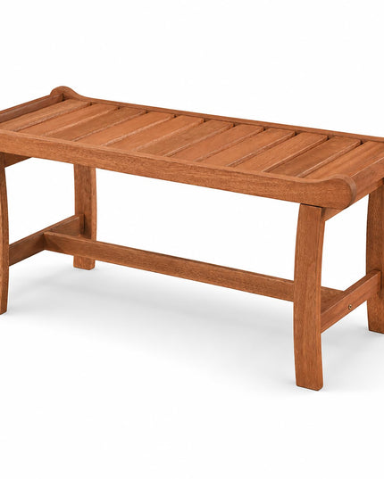 GIANTEX 2-Person Outdoor Wood Benches with Slatted Seats