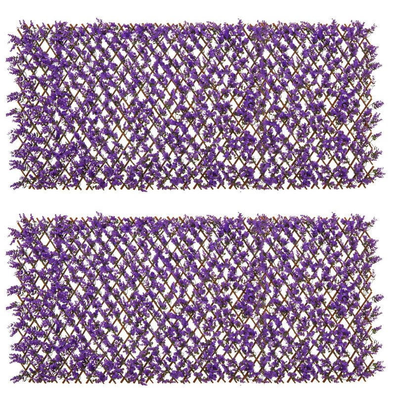 Brise-vue extensible Giantex - Panneau de clôture décoratif en fausses feuilles d'eucalyptus violet pour balcon (1/2 paquet)