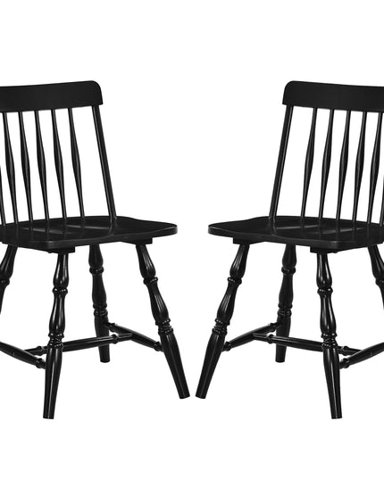 Giantex Windsor Dining Chairs Set of 2/4 with Turned Legs Curved Spindle Back & Contoured Sat