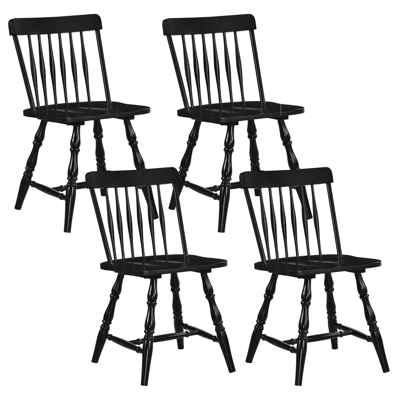 Giantex Windsor Dining Chairs Set of 2/4 with Turned Legs Curved Spindle Back & Contoured Sat