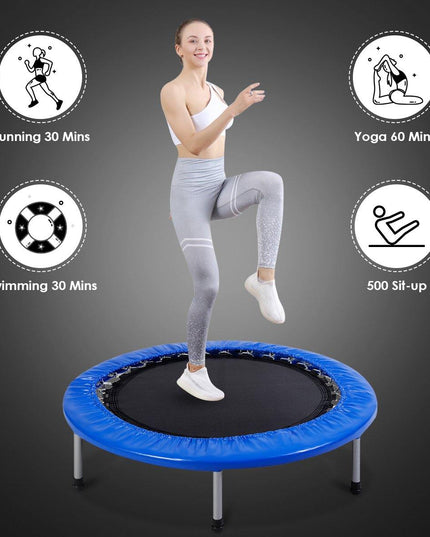 Mini Fitness Trampoline for Adults and Kids, 38 Inch Rebounder Trampoline - Giantexus