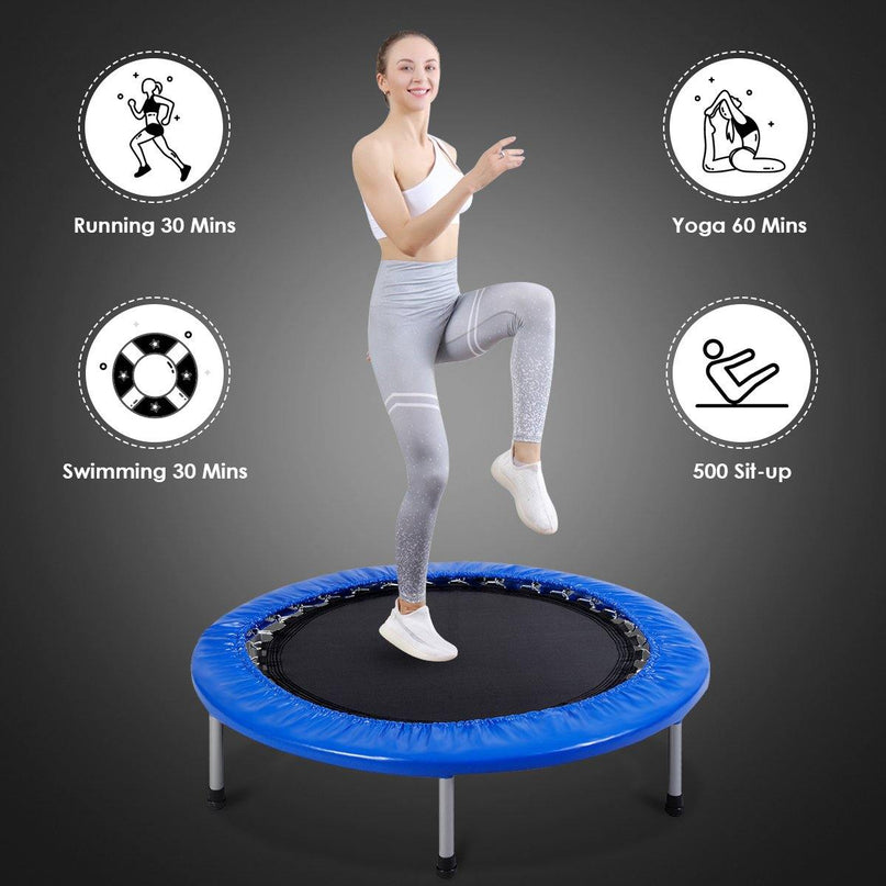 Mini Fitness Trampoline for Adults and Kids, 38 Inch Rebounder Trampoline - Giantexus