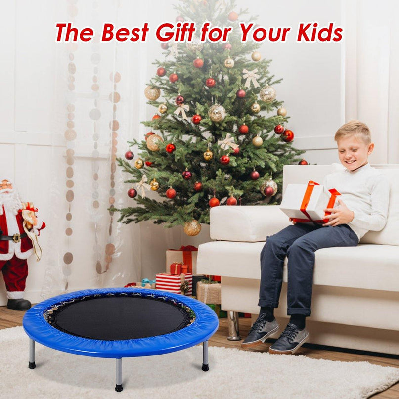 Mini Fitness Trampoline for Adults and Kids, 38 Inch Rebounder Trampoline - Giantexus
