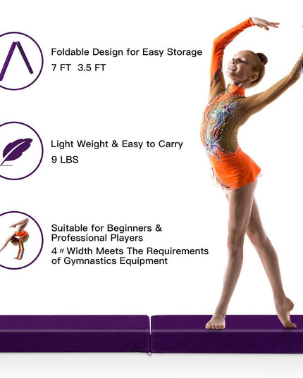 Giantex 7FT Folding Floor Balance Beam for Girls - Giantexus