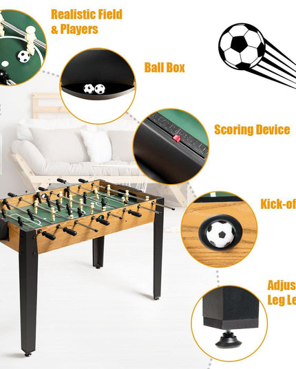 Giantex Foosball Table, Wooden Soccer Table Game w/ Footballs, Suit for 4 Players (48 inch) - Giantexus