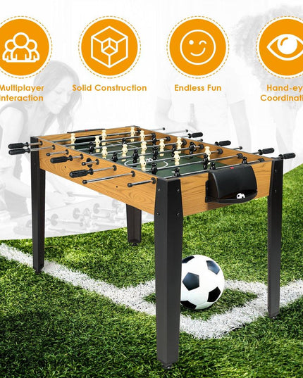 Giantex Foosball Table, Wooden Soccer Table Game w/ Footballs, Suit for 4 Players (48 inch) - Giantexus
