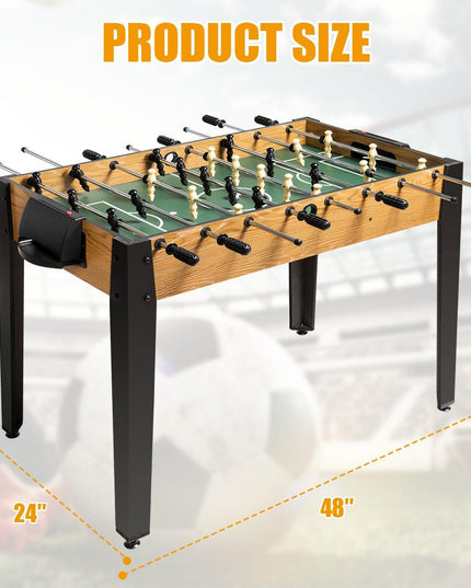 Giantex Foosball Table, Wooden Soccer Table Game w/ Footballs, Suit for 4 Players (48 inch) - Giantexus