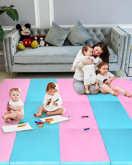 4'x8'x2 Gymnastics Mat, Folding Anti-Tear Gymnastics Panel Mats w/Carrying Handles - Giantexus