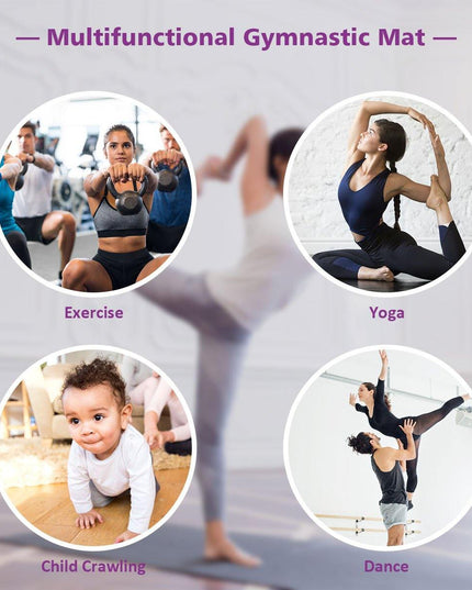 4'x8'x2 Gymnastics Mat, Folding Anti-Tear Gymnastics Panel Mats w/Carrying Handles - Giantexus