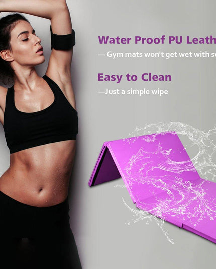 4'x8'x2 Gymnastics Mat, Folding Anti-Tear Gymnastics Panel Mats w/Carrying Handles - Giantexus