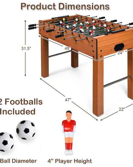 Giantex 48" Foosball Table, 8 Rods, 2 Balls and Score Keepers - Giantexus