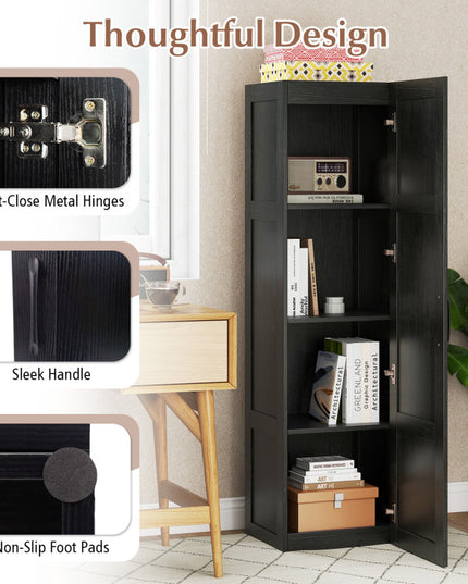 Giantex Armoire de Rangement Haute pour Salon Cuisine Salle de Bain Buanderie