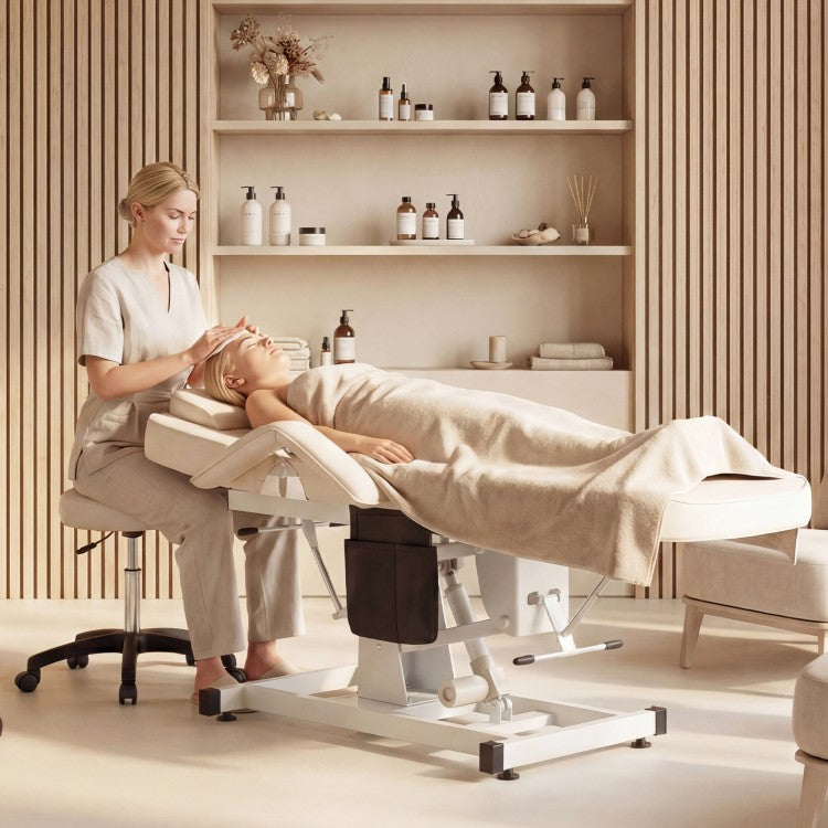 Giantex Electric Facial Bed for Esthetician w/Hydraulic Stool
