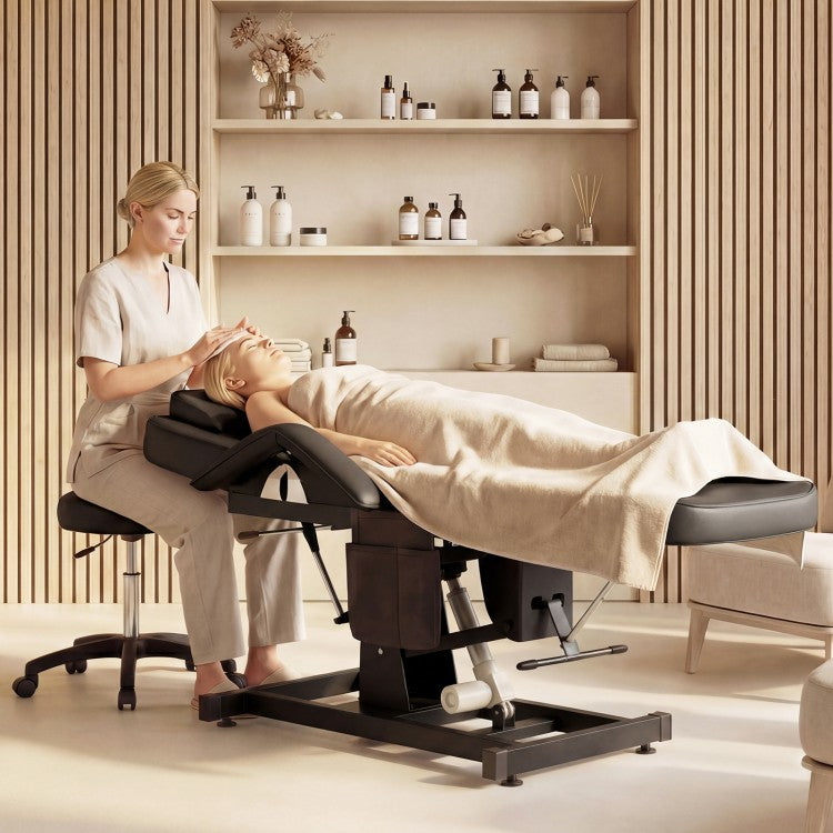Giantex Electric Facial Bed for Esthetician w/Hydraulic Stool