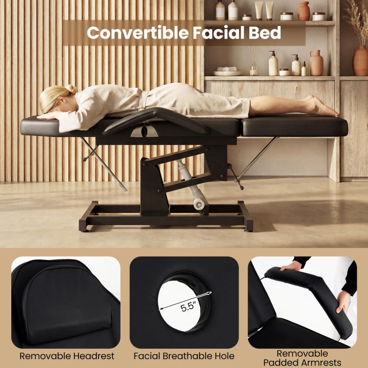 Giantex Electric Facial Bed for Esthetician w/Hydraulic Stool