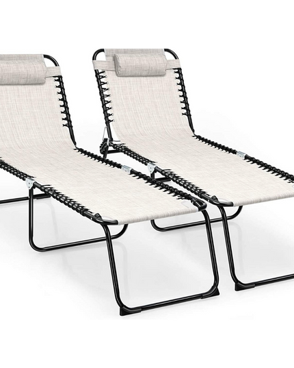 Giantex Outdoor Chaise Lounge Adjustable Sunbathing Seat