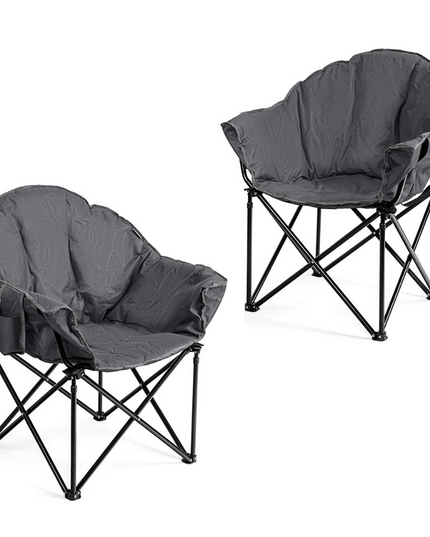 Giantex Portable Camping Chair, Lawn Chair, Outdoor Folding Chair with Cup Holder, Soft Seat