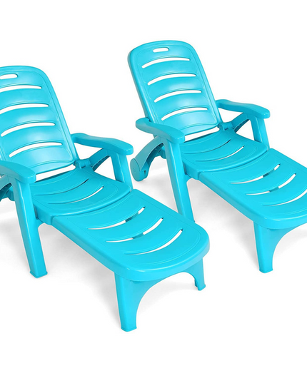 Giantex Patio Chaise Lounge Recliner on Wheels